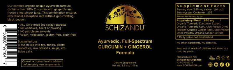 Ayurvedic Full-Spectrum CURCUMIN-GINGEROL Formula (NEW, intro price!)