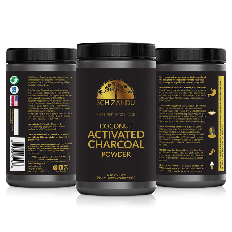 Activated Charcoal Powder 8 oz. COCONUT 100% Food Grade Organic